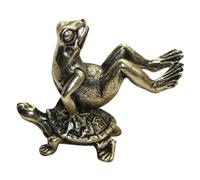 Hxhsgmeh Statue Miniature en Laiton Antique Représentant Une Tortue et Un Crapaud, Idéal pour la Décoration de Bureau ou de Sculpture en Bronze de Haute Qualité, Travail Soigné.