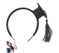 HXHWKEN Bandeaux en Plastique Bandeau de Chapeau de Graduation Serre-tête avec Mini Chapeau pour Décoration de Remise de Diplôme noirs
