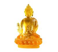 Hxiaen Statue thaïlandaise de Bouddha tibétain assis pour la guérison - Translucide - Statue thaïlandaise - Décoration et suspension pour enfants (jaune, taille unique)