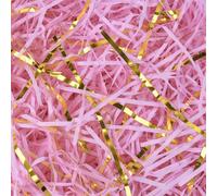 HXJDAM 300g Papier Déchiqueté Rose et Or, Rafia Frisure Pour Emballage, Papier Dechire Pour Colis, Remplissage Boite Cadeau