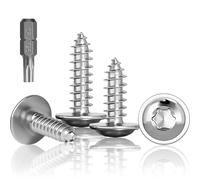 HXJDAM Lot de 150 vis à tôle en acier inoxydable M5 x 18 mm - Vis autotaraudeuses avec disque - Vis Torx A2 V2A - Filetage complet - Vis à bois - Vis à tête plate avec foret T20