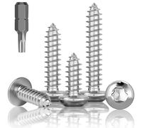 HXJDAM Lot de 60 vis à tôle en acier inoxydable M5 x 35 mm à tête bombée A2 V2A, vis à tête plate Torx pour bois, filetage complet, vis autotaraudeuses en acier inoxydable avec embout