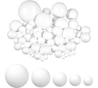 HXJDAM Lot de 75 boules en polystyrène blanches pour bricolage, décoration artistique, bricolage, artisanat (5 tailles : 15 pour 2 cm, 2,5 cm, 3 cm, 4 cm et 5 cm)
