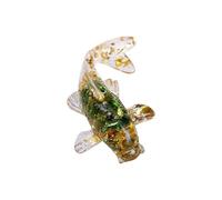 HXLTHINGS Statue Figurine de Poisson Carpe en Cristal symbolisant la Bonne Chance et Fortune, Statue Gravier Poissons Objet de Collection(Yellow)