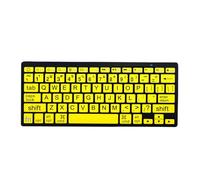 HXMJ - Mini clavier Bluetooth à grand imprimé compatible avec iPad, iPhone, iPod, MacBook pour personnes âgées et malvoyantes - Jaune