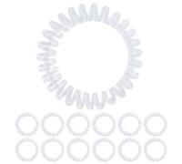 HXMJIED 12 pcs Élastiques à cheveux en spirale, bandes de cheveux en plastique transparent, bandeaux à pompons pour cordon téléphonique, attaches à cheveux en spirale sans trace, support de queue de