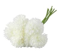 HXMJIED 6Pcs Fleurs artificielles d'hortensia, Chrysanthème en soie blanche en petite boule, Fausses fleurs, Hortensia blanc pour la décoration de jardin à la maison, Bouquets de mariage pour mariée