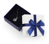 HXMJIED Coffrets Cadeaux Bijoux avec Couvercles, Coffret Cadeau Bijoux Noeud 7,5x7,5x3,5 cm, Coffrets Cadeaux Bijoux en Papier Carrés avec Noeud, Boîte d'emballage Cadeau, Coffret Cadeau Collier Blan