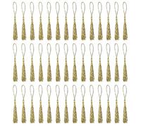 HXMJIED Lot de 100 pompons doux en fil soyeux faits à la main pour loisirs créatifs, fabrication de bijoux, marque-pages - Champagne - 13 cm