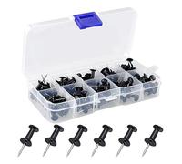 HXMJIED Lot de 100 punaises noires en plastique et acier, punaises pour tableau d'affichage, moderne et robuste