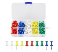 HXMJIED Lot de 120 punaises multicolores, punaises à dessin, épingles à tête en plastique, pointes en acier, avec boîte de rangement, pour tableau d'affichage en liège, tableaux d'affichage