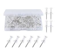 HXMJIED Lot de 120 punaises transparentes avec boîte de rangement, punaises transparentes très résistantes pour tableau d'affichage, tableau d'affichage