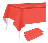 HXMJIED Lot de 2 nappes rectangulaires rouges - 137 x 274 cm - Faciles à nettoyer - Pour l'intérieur ou l'extérieur - Pour pique-nique, fête d'anniversaire