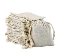 HXMJIED Lot de 20 petits sacs en coton avec cordon de serrage double de 8 x 10 cm - Petits sacs cadeaux en lin avec cordon de serrage - Sacs en toile de jute pour petits bijoux, bracelets, perles
