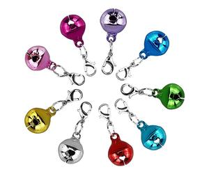 HXMJIED Lot de 24 porte-clés avec clochettes d'alarme de sécurité - 14 mm - Couleur aléatoire - Petit sac à main - Pendentif cloche pour chien - Pour fille et femme - Pour sac à dos - Décoration de