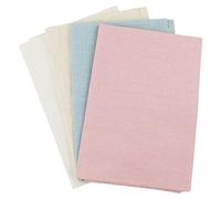 HXMJIED Lot de 4 tissus pour travaux d'aiguille, 50 x 50 cm, tissu naturel en lin pour broderie à l'aiguille et décoration à faire soi-même