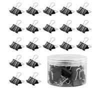 HXMJIED Lot de 48 pinces à reliure en métal noir, 25 mm, pour l'école, le bureau, la maison