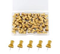 HXMJIED Lot de 50 punaises en bois et acier - Punaises pour affiches, notes et tableaux en liège