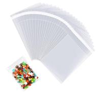HXMJIED Lot de 50 sacs en cellophane auto-adhésifs transparents de 12,7 x 17,8 cm pour bonbons, biscuits, friandises OPP