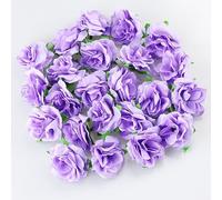 HXMJIED Lot de 50 têtes de roses artificielles réalistes pour fête de mariage, décoration d'album et décoration de jardin, têtes de fleurs artificielles pour travaux manuels