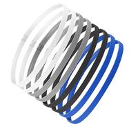 HXMJIED Lot de 8 bandeaux de sport fins - 4 couleurs - Élastiques - Antidérapants - En silicone - Pour la course à pied, le yoga, le football