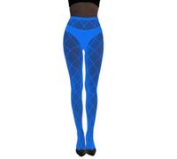 HXNH Collants en résille phosphorescents bleus pour femme Halloween avec motif toile d'araignée, I, M