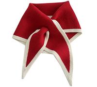 HXNH Écharpe croisée pour femme - Écharpe de luxe triangulaire avec frange - Version coréenne - Petite écharpe d'automne pour le cou - En coton, Rouge chinois., taille unique