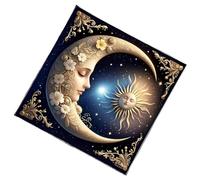 HXNH Nappe astrologique motif soleil et lune - Nappe de divination - Nappe d'autels - Accessoire de jeu de société - Motif soleil et lune - Tarots - Nappe spirituelle
