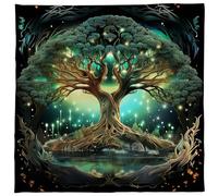 HXNH Nappe carrée de divinations tarots - Motif arbres de vie - Nappe astrologie - Sorcellerie