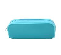 HXNH Trousse à crayons en silicone résistant à l'eau - Grande capacité - Fermeture éclair - Organiseur de voyage pour l'école, le bureau, les voyages - Pour adolescents, bleu ciel