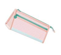 HXNH Trousse à crayons transparente à double couche - Porte-stylos de grande capacité - Fournitures de rentrée scolaire pour fille - Double couche en maille - Organisateur transparent, a