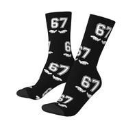 HXNH Unique 67 Chaussettes décontractées à thème Coupe élastique Évacuant l ' humidité 6 7 Chaussettes à motifs de Noël Chaussette décontractée pour une tenue prolongée Équipe d ' innovation