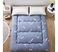 hxoity 10cm Épais Matelas Futon Japonais Sol 3 Couches Coton Matelassé Mousse Mémoire Tatami Pliable Respirant Enroulable Dortoir Hôtes Camping Confort Toutes Saisons Garçons Filles Canapé Lit
