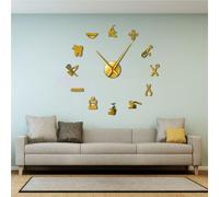 hxoity Horloge Murale 3D Autocollante À Fabriquer Soi-même avec des Instruments Dentaires Mobilier pour Cabinets Dentaires Aides Médicales/Dents Miroir sans Cadre Décoration Murale Horloge Numérique