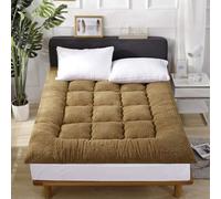 hxoity Matelas Futon Japonais Épais Traditionnel Chaud Polaire Berber Tapis De Sol Pliant Enroulable Lit Tatami avec Sangles Antidérapantes Adultes Laine d'agneau Mat Doux Respirant Matelassé