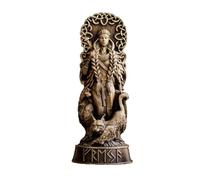 hxoity Statues des Héros Nordiques Figurines De Décoration en Résine De Héros Viking Panthéon Scandinave Table Décorative Maison Cadeaux De Mythologie Nordique(Freyja)
