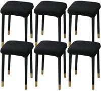 HXOUTGKP Stretch Ottoman Cover Rectangle,Ottoman Storage Bench Protector Covers For Living Room/Black/6Pcs