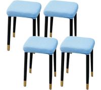 HXOUTGKP Stretch Ottoman Cover Rectangle,Ottoman Storage Bench Protector Covers For Living Room/Blue A/4Pcs