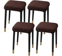 HXOUTGKP Stretch Ottoman Cover Rectangle,Ottoman Storage Bench Protector Covers For Living Room/Brown/4Pcs