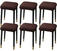 HXOUTGKP Stretch Ottoman Cover, Soft Elastic Ottoman Slipcover Ottoman Storage Bench Covers/Brown/Set Of 6