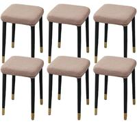 HXOUTGKP Stretch Ottoman Cover, Soft Elastic Ottoman Slipcover Ottoman Storage Bench Covers/Khaki/Set Of 6
