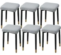 HXOUTGKP Stretch Ottoman Cover, Soft Elastic Ottoman Slipcover Ottoman Storage Bench Covers/Light Grey/Set Of 6