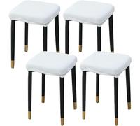 HXOUTGKP Stretch Ottoman Cover, Soft Elastic Ottoman Slipcover Ottoman Storage Bench Covers/White/Set Of 4