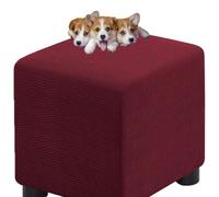 HXOUTGKP Stretch Square Slipcovers Jacquard Ottoman Footstool Protect Cover Washable/#12/38 * 38 Cm