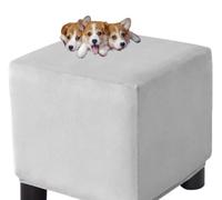 HXOUTGKP Stretch Square Slipcovers Jacquard Ottoman Footstool Protect Cover Washable/#17/100 * 100 Cm