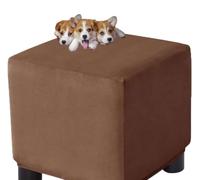 HXOUTGKP Stretch Square Slipcovers Jacquard Ottoman Footstool Protect Cover Washable/#18/100 * 100 Cm