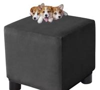 HXOUTGKP Stretch Square Slipcovers Jacquard Ottoman Footstool Protect Cover Washable/#20/80 * 80 Cm