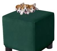 HXOUTGKP Stretch Square Slipcovers Jacquard Ottoman Footstool Protect Cover Washable/#24/100 * 100 Cm