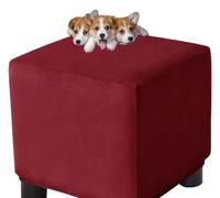HXOUTGKP Stretch Square Slipcovers Jacquard Ottoman Footstool Protect Cover Washable/#25/100 * 100 Cm