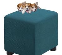 HXOUTGKP Stretch Square Slipcovers Jacquard Ottoman Footstool Protect Cover Washable/#8/100 * 100 Cm